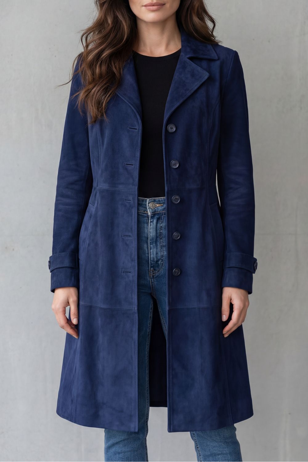 Marloe | Manteau long en suédine