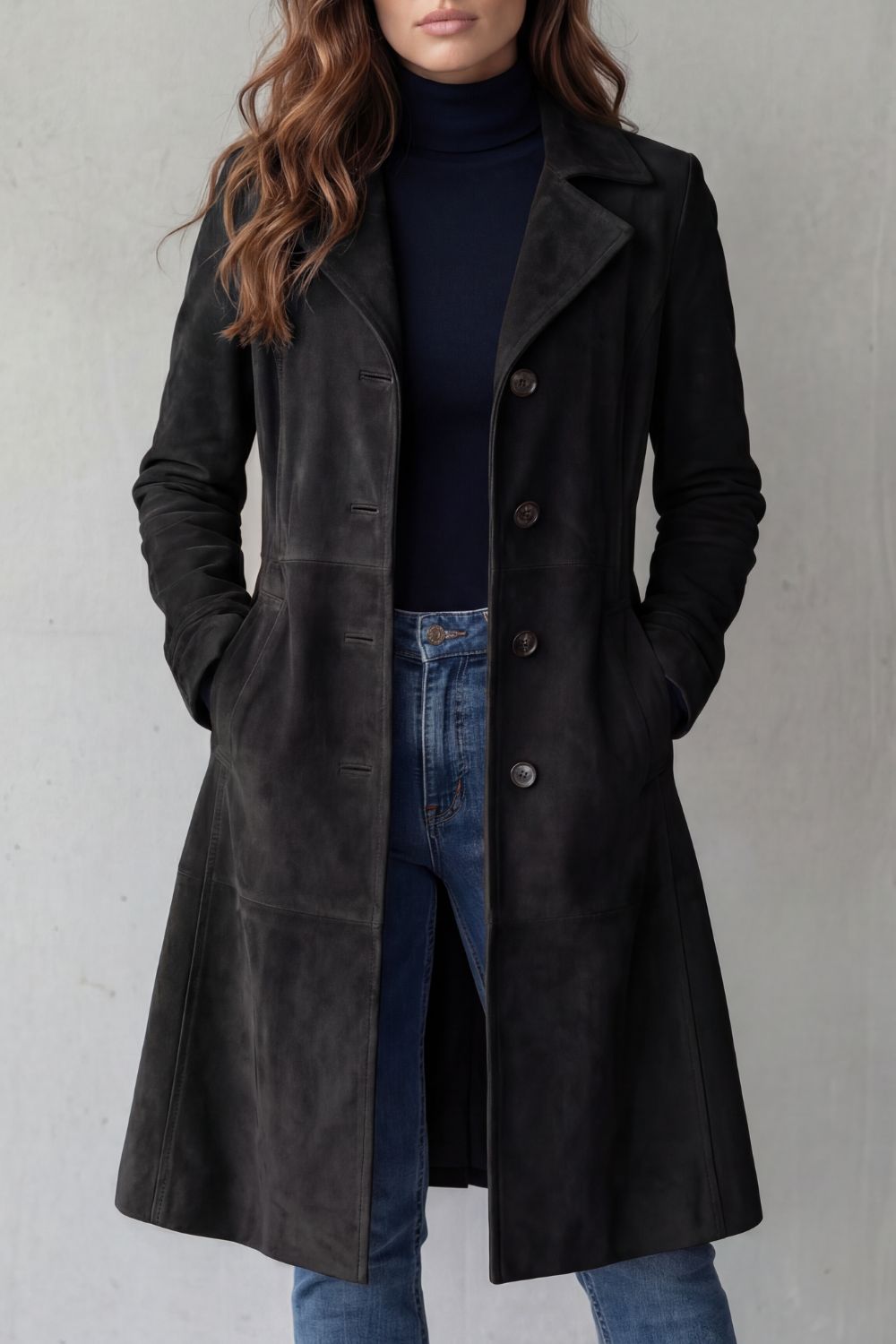 Marloe | Manteau long en suédine