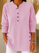 Elsie | Ribbed Henley Knit Jumper