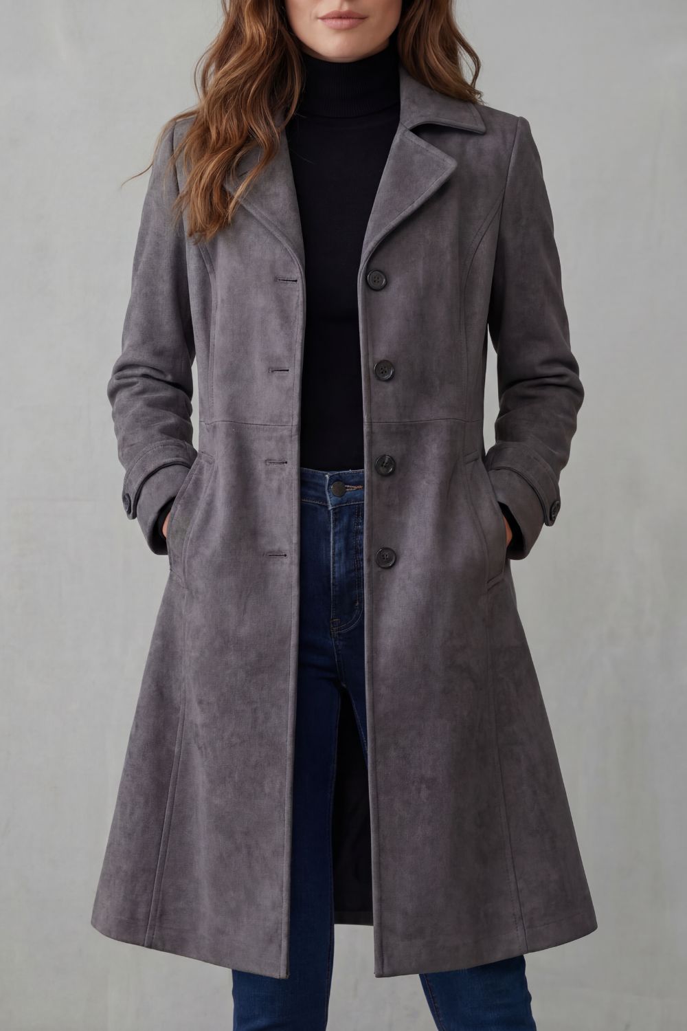 Marloe | Manteau long en suédine